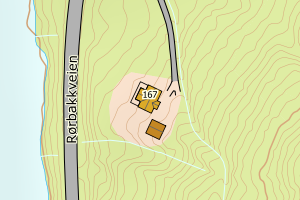 Kartbilde fra WMS-tjeneste av avviket