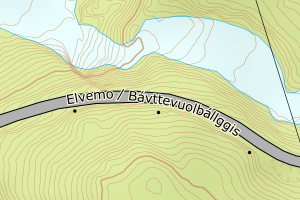 Kartbilde fra WMS-tjeneste av avviket