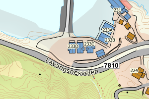 Kartbilde fra WMS-tjeneste av avviket