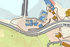 Kartbilde fra WMS-tjeneste av avviket