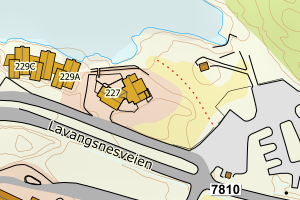 Kartbilde fra WMS-tjeneste av avviket