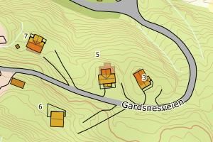 Kartbilde fra WMS-tjeneste av avviket