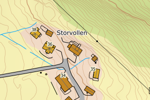 Kartbilde fra WMS-tjeneste av avviket