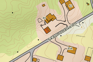 Kartbilde fra WMS-tjeneste av avviket