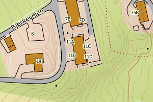 Kartbilde fra WMS-tjeneste av avviket