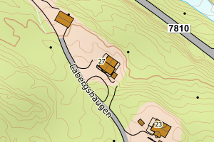 Kartbilde fra WMS-tjeneste av avviket