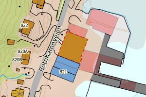 Kartbilde fra WMS-tjeneste av avviket