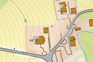 Kartbilde fra WMS-tjeneste av avviket