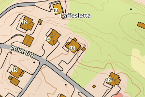 Kartbilde fra WMS-tjeneste av avviket