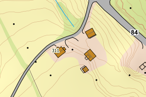 Kartbilde fra WMS-tjeneste av avviket