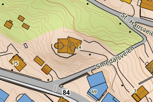 Kartbilde fra WMS-tjeneste av avviket