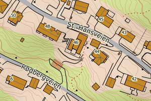 Kartbilde fra WMS-tjeneste av avviket