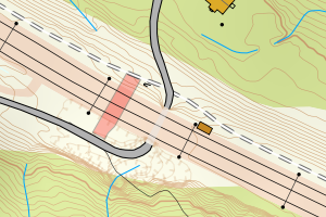 Kartbilde fra WMS-tjeneste av avviket