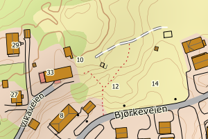Kartbilde fra WMS-tjeneste av avviket