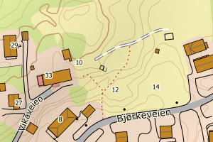 Kartbilde fra WMS-tjeneste av avviket