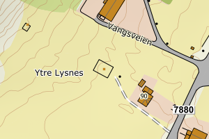 Kartbilde fra WMS-tjeneste av avviket