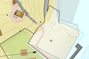 Kartbilde fra WMS-tjeneste av avviket