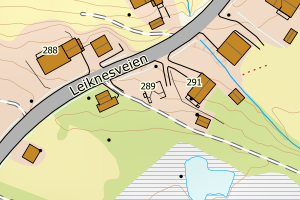 Kartbilde fra WMS-tjeneste av avviket
