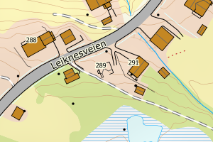 Kartbilde fra WMS-tjeneste av avviket