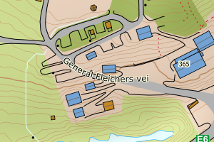 Kartbilde fra WMS-tjeneste av avviket