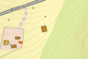 Kartbilde fra WMS-tjeneste av avviket