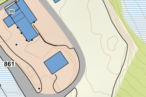 Kartbilde fra WMS-tjeneste av avviket