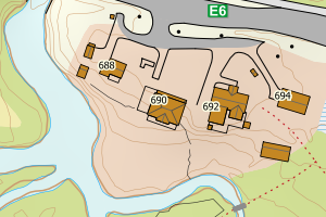 Kartbilde fra WMS-tjeneste av avviket