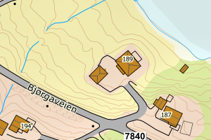 Kartbilde fra WMS-tjeneste av avviket