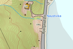 Kartbilde fra WMS-tjeneste av avviket