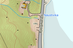 Kartbilde fra WMS-tjeneste av avviket