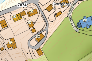 Kartbilde fra WMS-tjeneste av avviket