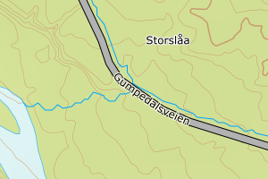 Kartbilde fra WMS-tjeneste av avviket