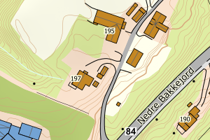 Kartbilde fra WMS-tjeneste av avviket