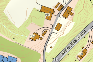 Kartbilde fra WMS-tjeneste av avviket