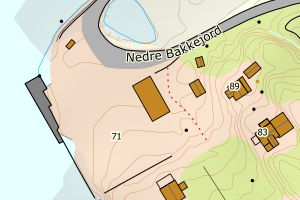 Kartbilde fra WMS-tjeneste av avviket