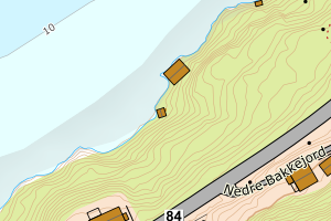 Kartbilde fra WMS-tjeneste av avviket