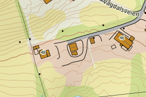 Kartbilde fra WMS-tjeneste av avviket