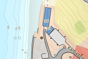 Kartbilde fra WMS-tjeneste av avviket