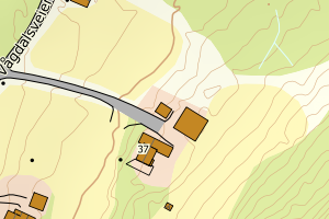 Kartbilde fra WMS-tjeneste av avviket