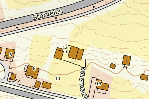 Kartbilde fra WMS-tjeneste av avviket
