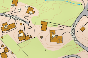 Kartbilde fra WMS-tjeneste av avviket