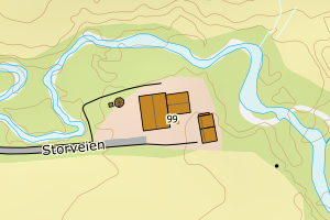 Kartbilde fra WMS-tjeneste av avviket
