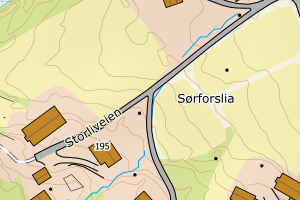 Kartbilde fra WMS-tjeneste av avviket