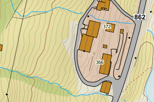 Kartbilde fra WMS-tjeneste av avviket