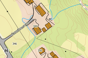 Kartbilde fra WMS-tjeneste av avviket