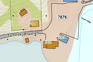 Kartbilde fra WMS-tjeneste av avviket