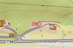 Kartbilde fra WMS-tjeneste av avviket