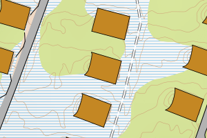 Kartbilde fra WMS-tjeneste av avviket
