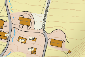 Kartbilde fra WMS-tjeneste av avviket