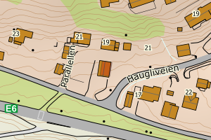 Kartbilde fra WMS-tjeneste av avviket